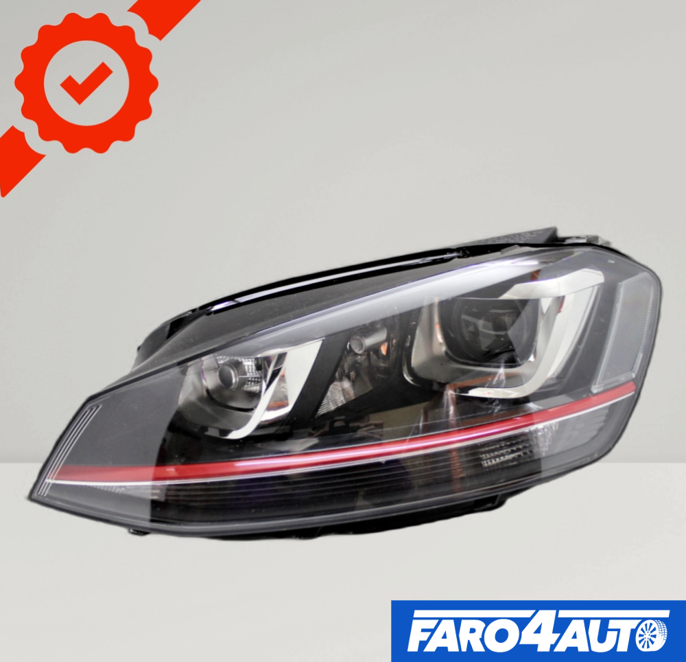VOLKSWAGEN VW GOLF GTI VII, XENON LEFT SIDE RED HEADLIGHT