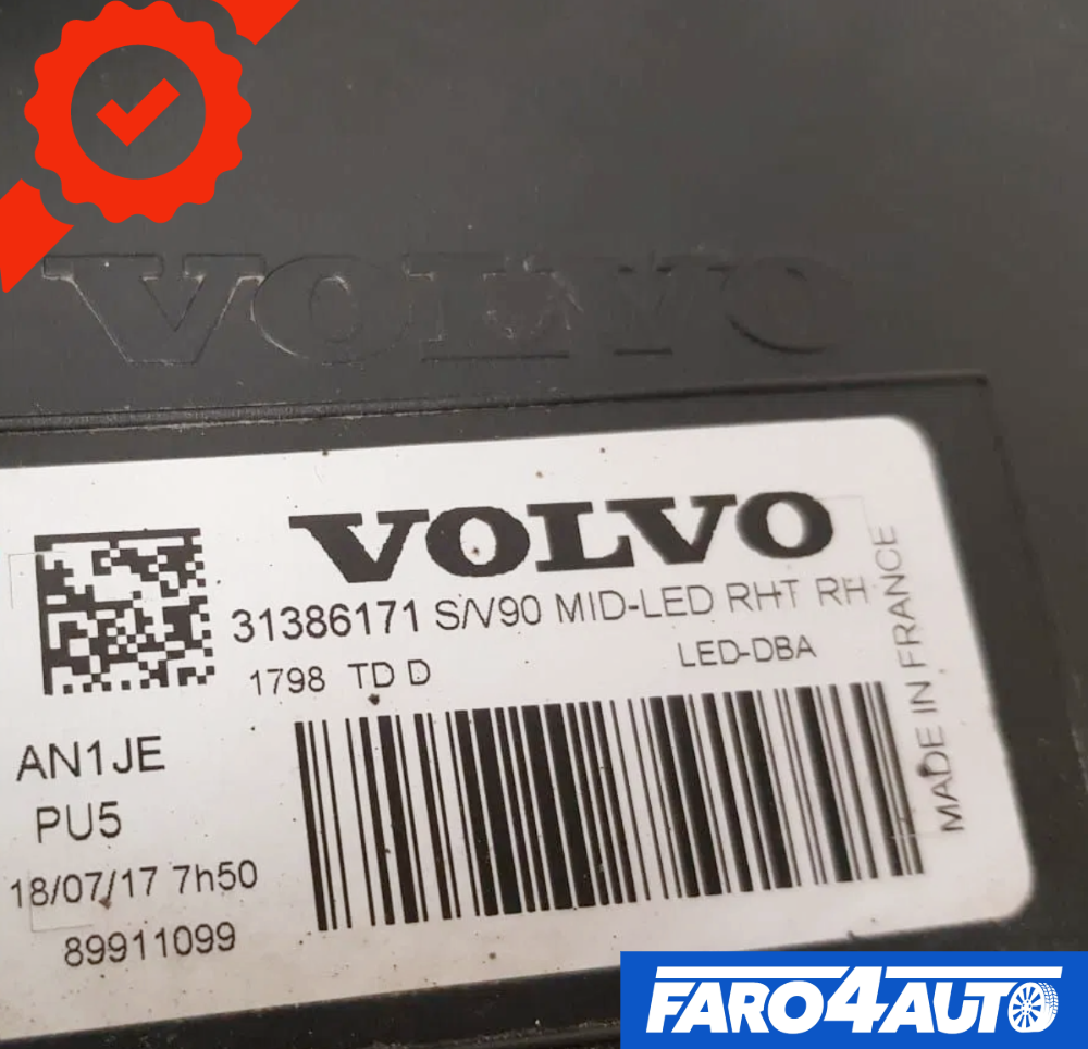 VOLVO S90 V90, FULL LED RIGHT SIDE HEADLIGHT – Faro4Auto