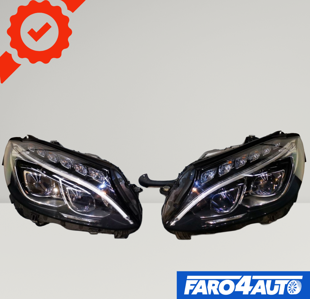 MERCEDES C CLASS W205, 'FULL LED' LEFT SIDE + RIGHT SIDE HEADLIGHTS